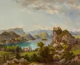 Jakob Canciani, Veldeser See (Bled/Slowenien), Öl auf Leinwand