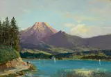 Reinhart Schinzel, Faakersee, Öl auf Karton