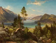 Jakob Canciani, Blick über den Ossiachersee, Öl auf Leinwand