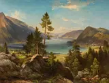 Jakob Canciani, Blick über den Ossiachersee, Öl auf Leinwand
