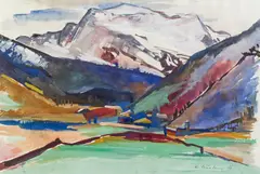 Landschaft by Karl Josef Gunsam, 1956, Mischtechnik auf Papier, sold Feb 2016