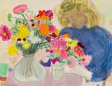 Eduard Bäumer, Mädchen mit Blumen
