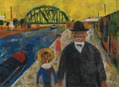 Ernst Schrom, Promenade, 1968, oil on board