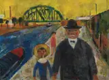 Ernst Schrom, Promenade, 1968, oil on board