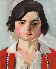 Eduard Bäumer, Mädchenbildnis, Öltempera auf Leinwand