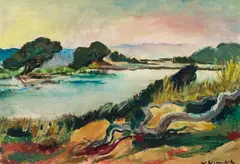 Willy Eisenschitz, Seeufer, um 1930, Öl auf Leinwand
