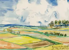 Anton Peschka, Böhmische Landschaft, 1930, watercolour on paper