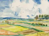 Anton Peschka, Böhmische Landschaft, 1930, watercolour on paper