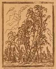 Rudolf Wacker, Paar unter Bäumen, Holzschnitt auf Papier