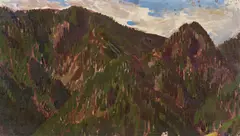 Ferdinand Andri, Wooded mountain landscape, c. 1914, oil on canvas on panel