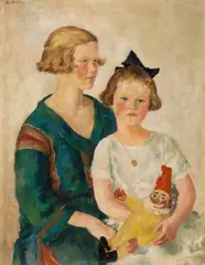 Wilhelm Thöny, Zwei junge Mädchen (Porträt der Schwestern Koellner?), um 1924, Öl auf Leinwand
