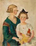 Wilhelm Thöny, Zwei junge Mädchen (Porträt der Schwestern Koellner?), um 1924, Öl auf Leinwand