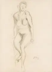 Akt by Ernst Paar, 1950, Bleistift auf Papier, offered Feb 2016
