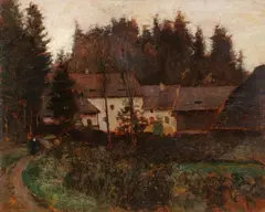 Am Waldrand (Viktring) by Karl Truppe, Öl auf Pressspanplatte, sold Feb 2016
