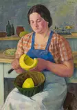 Silvia Koller, Junge Köchin, um 1935, Öl auf Leinwand
