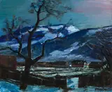 Winternacht by Erich Miller-Hauenfels, Öl auf Leinwand, offered Feb 2016