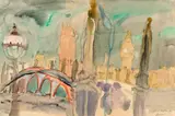 Kurt Moldovan, London, 1971, watercolour on paper