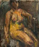 Georg Eisler, Sitzender Akt, 1957, Öl auf Leinwand