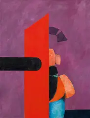 Anton Christian, Figur an der Tür, 1969, Acryl auf Leinwand