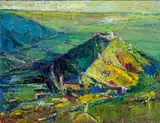 Hans Andreas, Hainburg Staatzer Kegel, 1990, oil on canvas