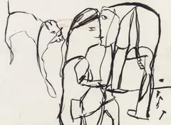Franz Blaas, o.T., 1985, Kohle auf Papier