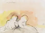 o.T. by Hans Bischoffshausen, 1977, Mischtechnik (Aquarell, Kohle) auf Papier, offered Feb 2016