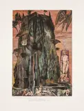 Ernst Fuchs, Die Versuchung des Hl. Simeon Stylith, 1975, Handcolorierte Lithographie; Auflage: II/ XXX EA; ungerahmt