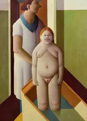 Wolfgang Herzig, Mutter mit Kind, 1977, oil on canvas