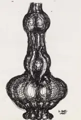 Rudolf Kedl, Skulpturstudie, 1965, Tusche auf Papier