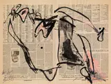 Jürgen Messensee, o.T., 1983, Mischtechnik auf Zeitungspapier; ungerahmt
