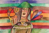 Rudolf Pointner, Konvolut aus 2 Arbeiten (Ein Mann, Margarete), 1977, Aquarell auf Papier; ungerahmt