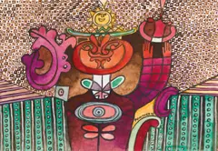 Rudolf Pointner, Konvolut aus 2 Arbeiten (Katzendame, Sternmann), 1977, Aquarell auf Papier; ungerahmt
