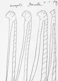 Oswald Tschirtner, Veraergrte Menschen, 1992, Tusche auf Papier; ungerahmt