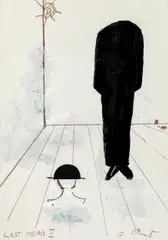 Lost Head by Franz West, Mischtechnik auf Karton, sold Feb 2016