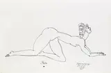 Wander Bertoni, Frauenakt, 1986, Tusche auf Büttenpapier; ungerahmt