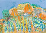 Eduard Bäumer, Einsamer Weingarten, 1969, Öl auf Leinwand