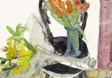 Rudolf Hradil, Blumenstillleben, Aquarell auf Papier; ungerahmt
