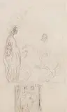 Skizzenblatt mit Reitergestalten by Alfred Kubin, Bleistifft auf Papier; ungerahmt, sold Jan 2016