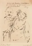 Lovis Corinth, Einladungskarte - Selbstbildnis mit Gattin