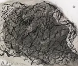 Bruckner (Verlassen) aus der Totenmaskenserie by Arnulf Rainer, 1978, Übermalte Fotografie (Mischtechnik), sold Jan 2016