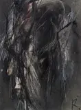 Christus-Übermalung by Arnulf Rainer, ca. 1981/82, Übermalte Fotografie, sold Jan 2016