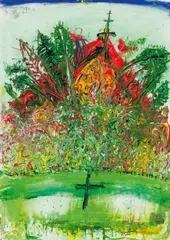 o.T. by Franz Ringel, 1983, Mischtechnik auf Papier, sold Jan 2016