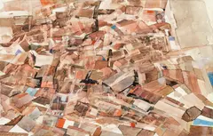 Gottfried Salzmann, Dächer, Aquarell auf Papier; ungerahmt