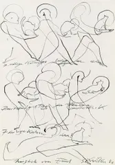 Ernst Skrička, Konvolut aus zwei Arbeiten: 7 Heilige Könige, Obsessionen, Tusche auf Papier; Tusche auf Papier; ungerahmt