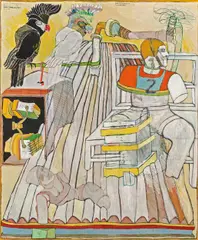 Peter Sengl, Society Boy in Teneriffa, 1971, Mischtechnik auf Platte