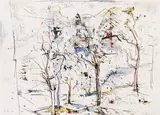 o.T. by Hans Staudacher, Mischtechnik auf Papier; ungerahmt, sold Jan 2016