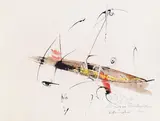 o.T. by Hans Staudacher, 1977, Mischtechnik auf Papier; ungerahmt, sold Jan 2016