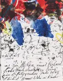 o.T. by Hans Staudacher, 2005, Mischtechnik auf Papier; ungerahmt, sold Jan 2016