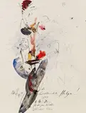 o.T. by Hans Staudacher, 1987, Mischtechnik auf Papier; ungerahmt, sold Jan 2016