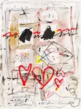 o.T. by Hans Staudacher, 1986, Mischtechnik auf Papier; ungerahmt, sold Jan 2016